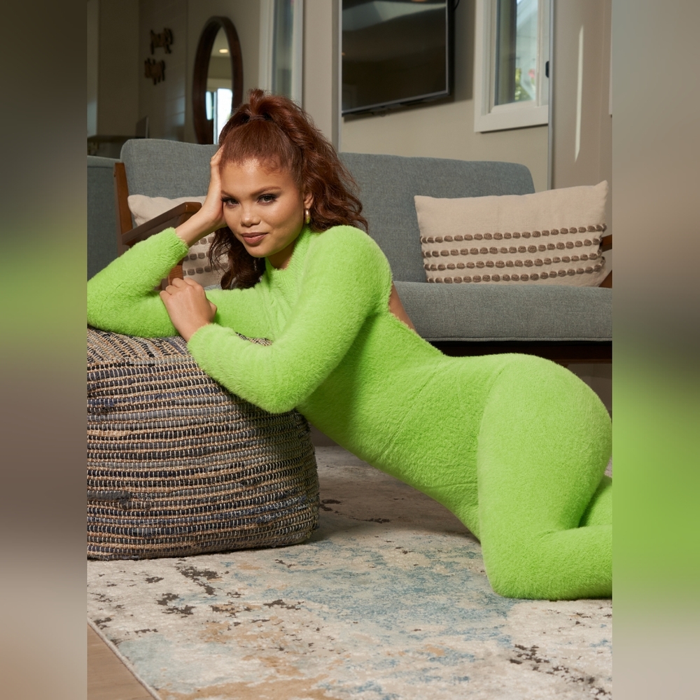 FLUFF IT UP CATSUIT KELLY GREEN L - Picture 4 of 8